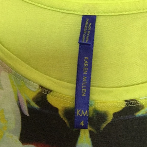 Karen Millen Floral Blouse in Acid Green size 4 - Picture 4 of 6